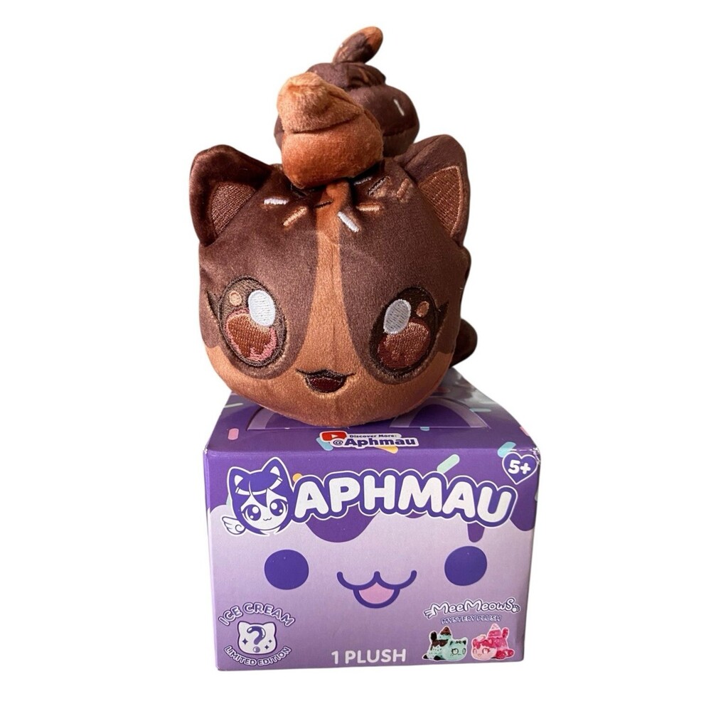 Aphmau Mystery MeeMeows Chocolate Ice Cream Treat Cat Limited Edition Plush NEW